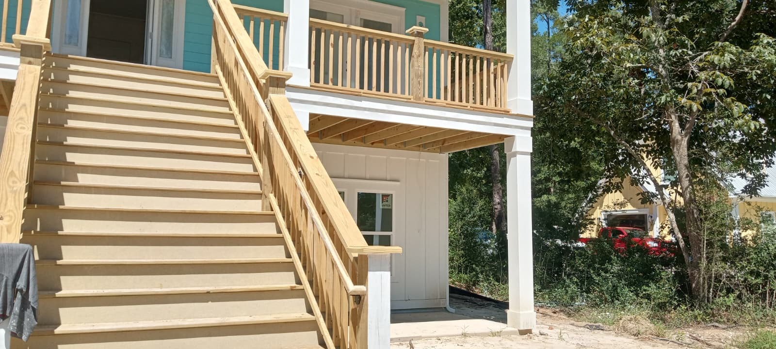 Teal House Staircase & Balcony
